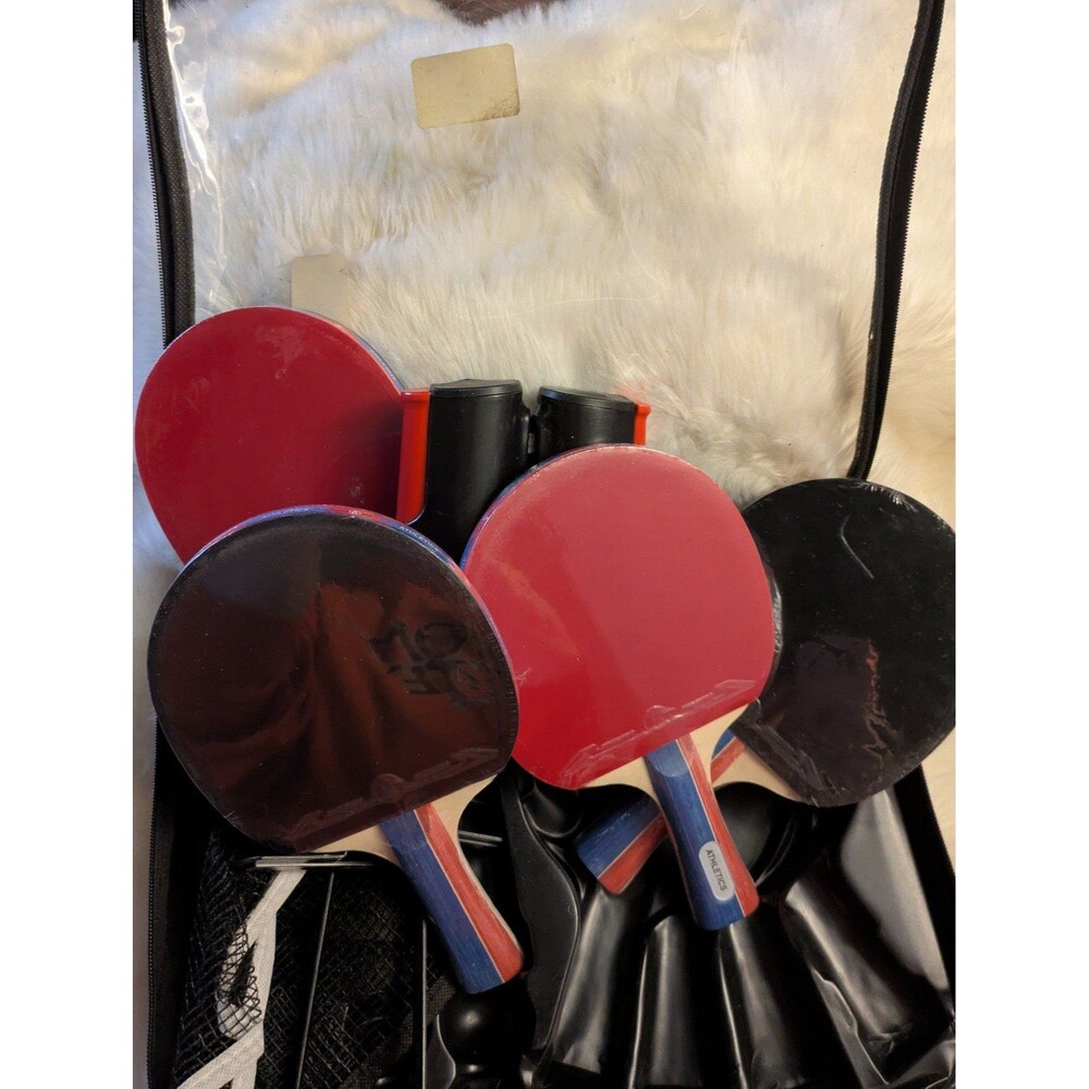 Ping Pong Paddles Set of 4 - Portable Table Tennis Paddles (No Balls)